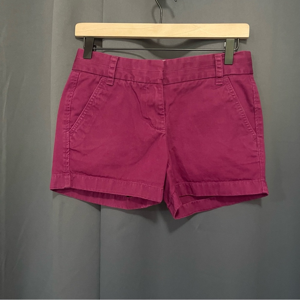 J Crew Women’s Broken-In Chino Shorts Size 00 Maroon